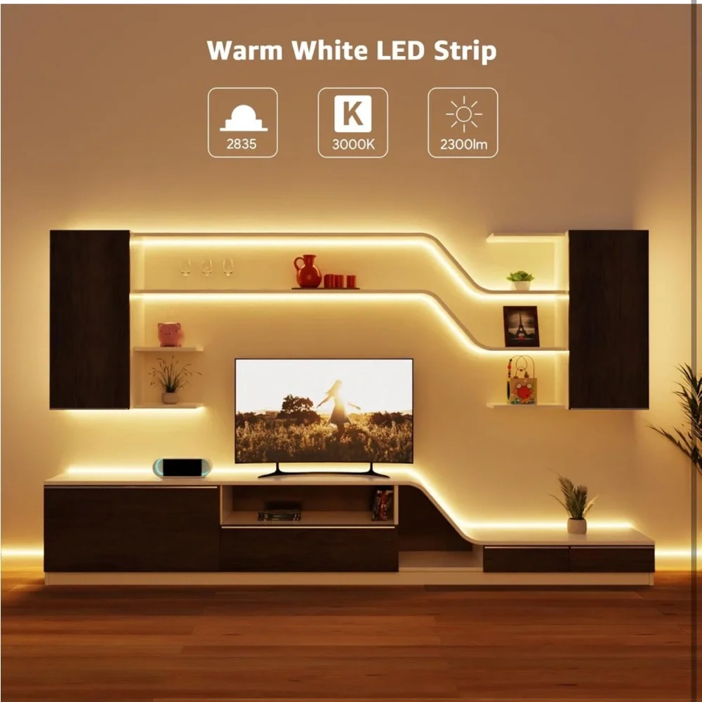 Lepro LED Strip Light, 32.8Ft‎ Dimmable Vanity Lights, 3000K Super Bright